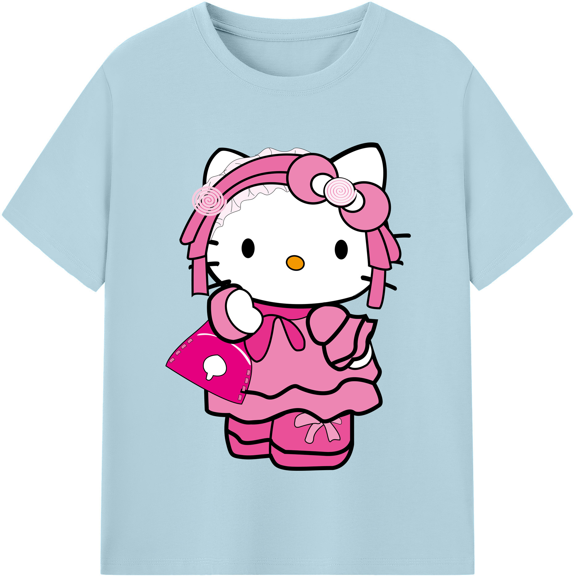 （画像用） Hello Kitty ハローキティ 綿100％半袖Tシャツ（フロントプリント）